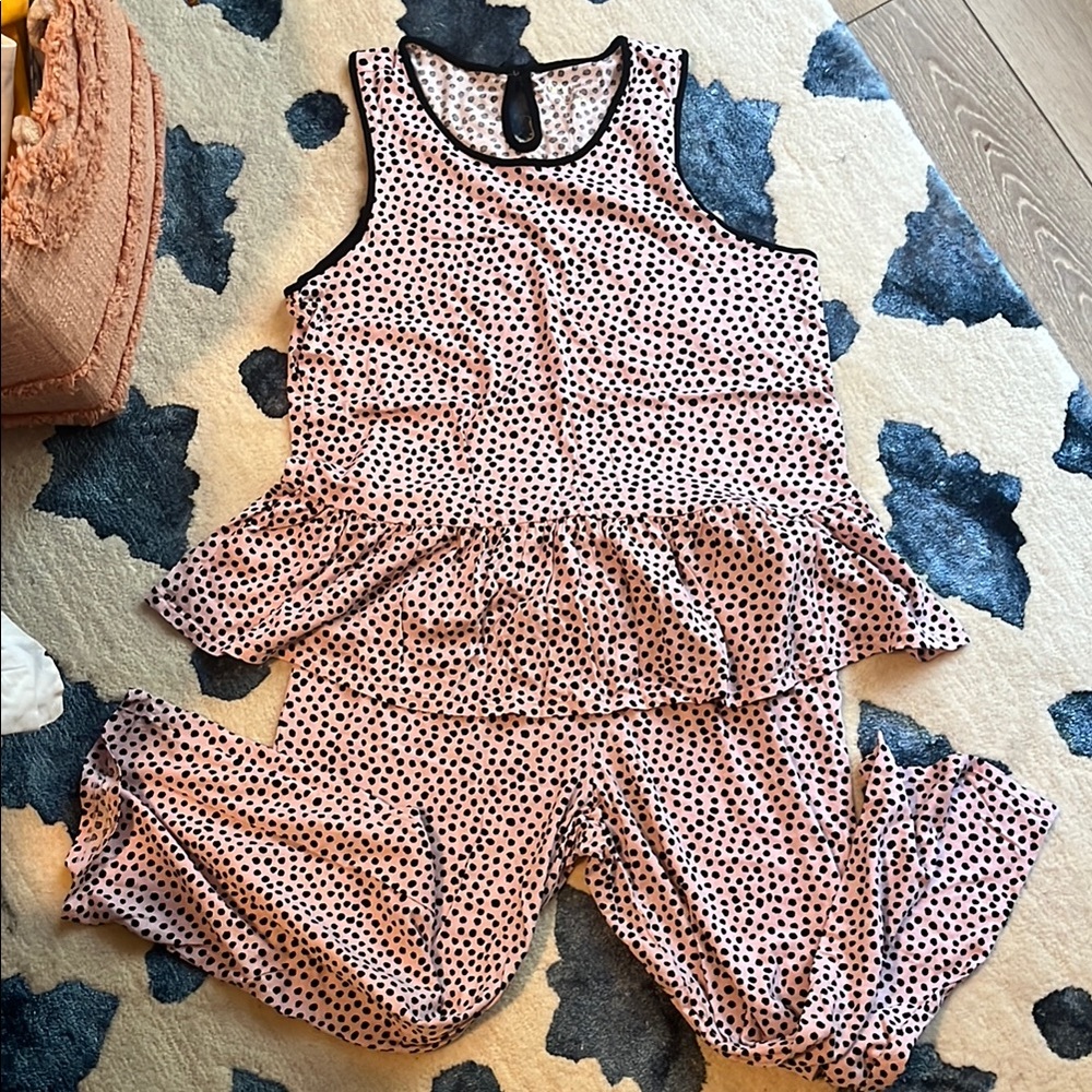 Kate Spade Black and Pink Polka Dot PJ Large New